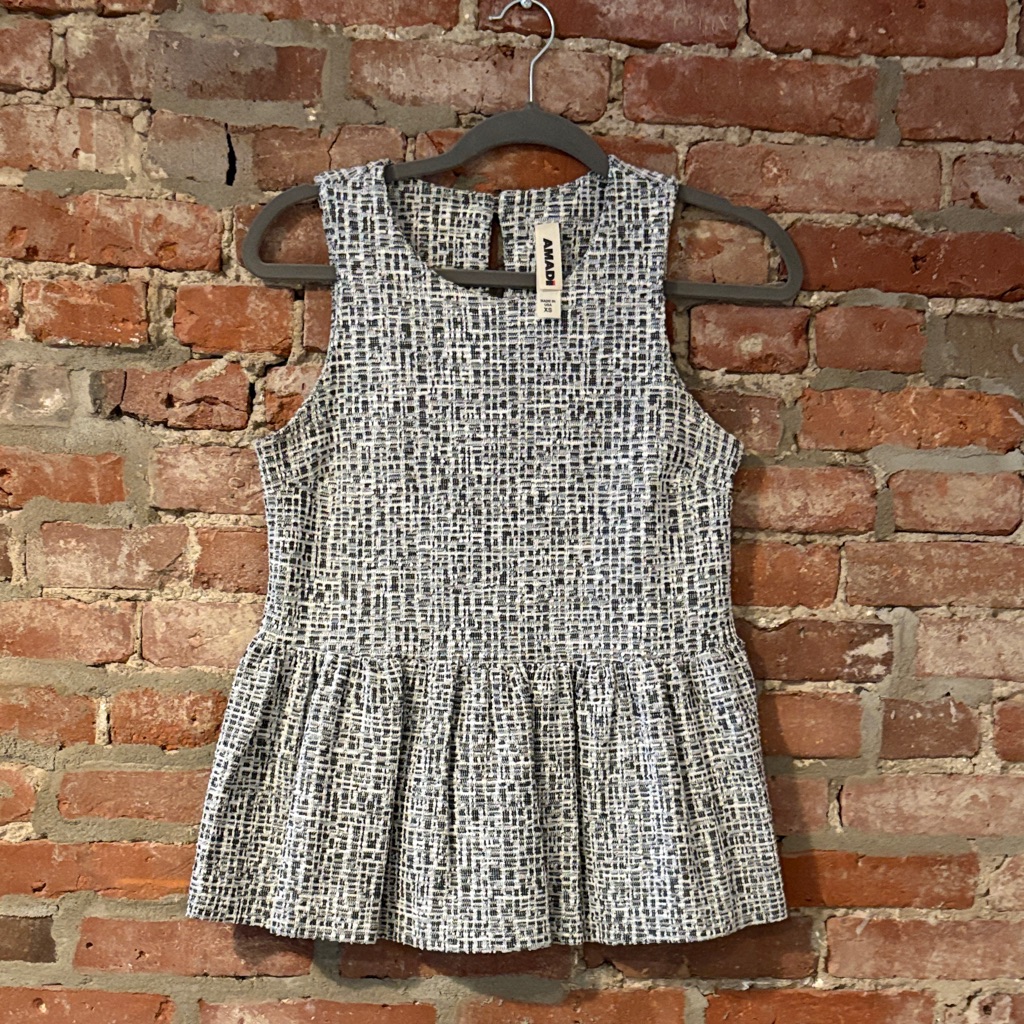 Anthropologie Black And White Short Sleeve Top